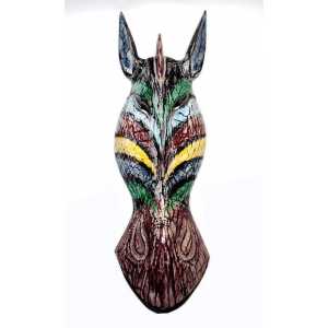 Toptan Ahşap Renkli Zürafa Kafası Mask