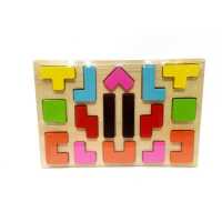 Toptan Ahşap Şekil Yerleştirme Puzzle Tetris Oyunu