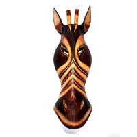 Toptan Ahşap Zürafa Kafası Maske 50 cm