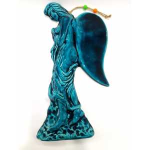 Turquoise Color Angel Design Wall Ornament